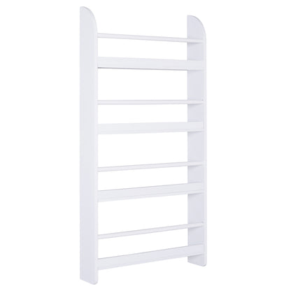 Vivi Wood White Slim Wall Mounted Bookshelf With 15cm Depth