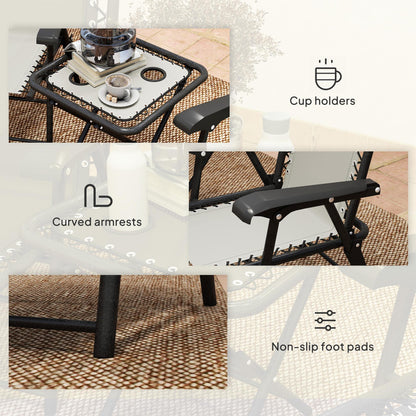 Diroke Metal Cream White 3 Piece Garden Table And Chair Bistro Set