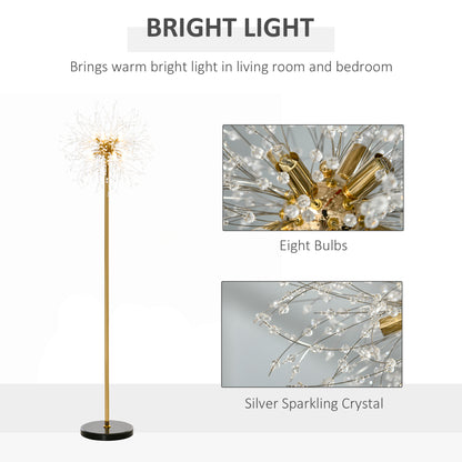 Dodine Metal And Crystal Dandelion Style Floor Lamp With Foot Switch 160 cm