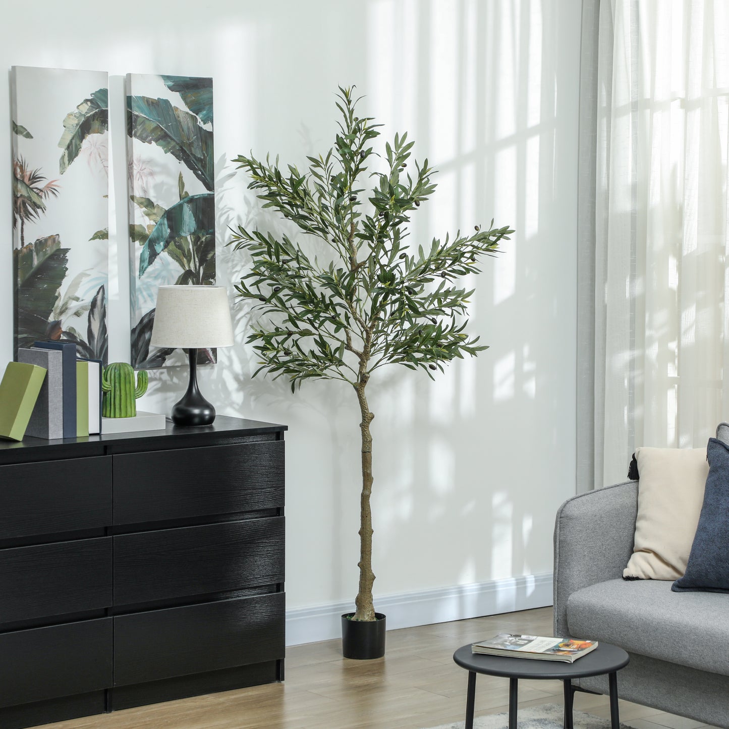 Rorile Artificial Olive Style Tree With Silk Leaf Finish