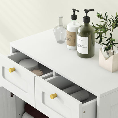 Pareto Bathroom Floor Storage Cabinet With 2 Drawers White