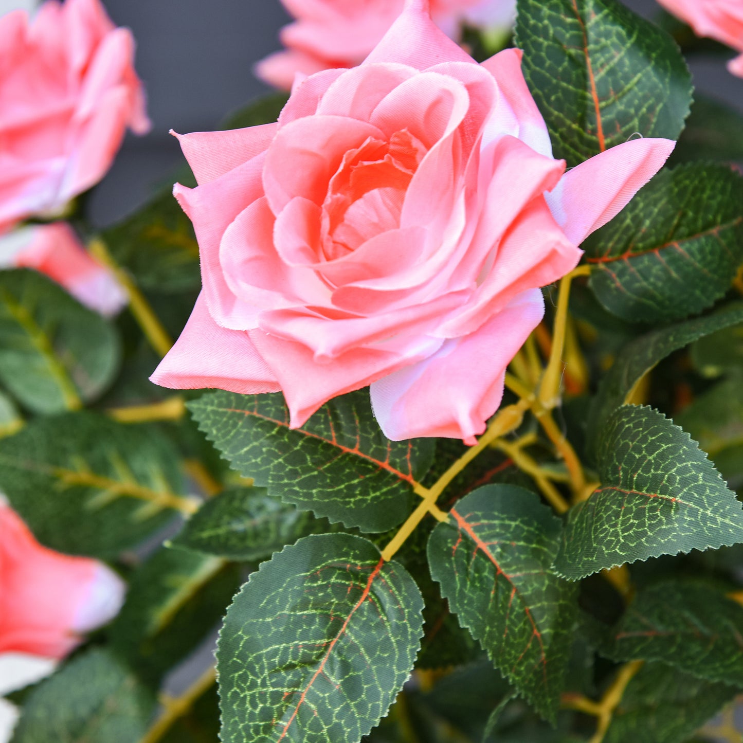 Lizi Dimo Set Of 2 Artificial Pink Rose Floral Plants In Pots H8 90cm