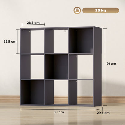 Royore Wooden Grey 9 Cube Storage Bookcase