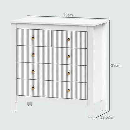Vedise Wooden White Elegant 5 Drawer Chest Of Drawers