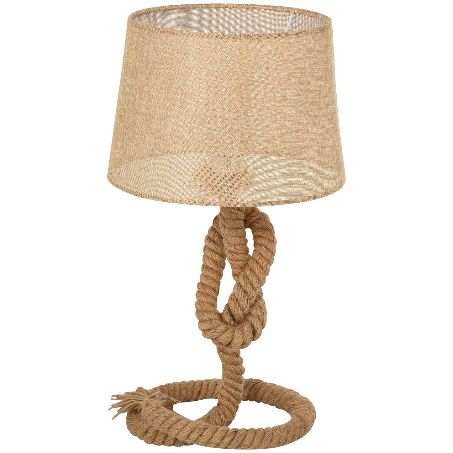 Virepa Metal And Fabric Beige Nautical Style Table Lamp With Fabric Shade And Power Switch 48 cm