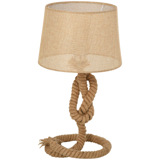 Virepa Metal And Fabric Beige Nautical Style Table Lamp With Fabric Shade And Power Switch 48 cm