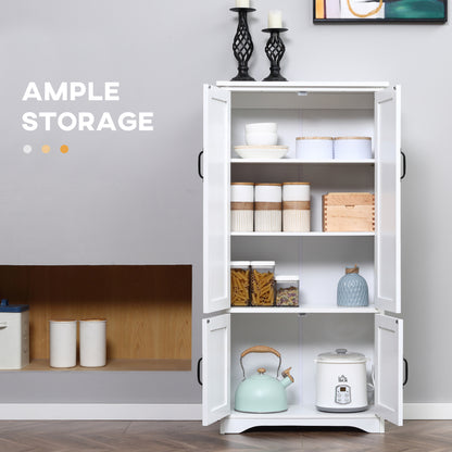 Rifa Wooden White Accent Storage Cabinet With Adjustable Shelves And Double Doors
