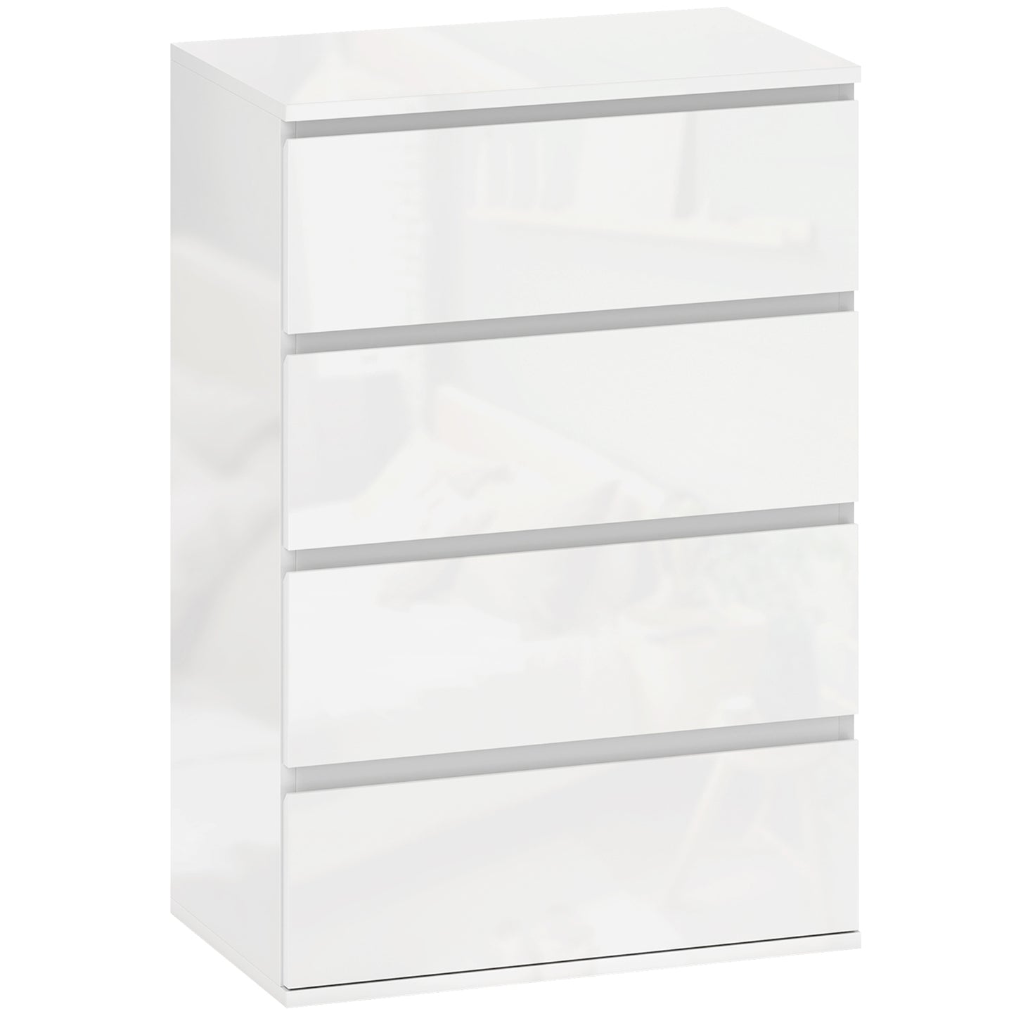 Diri High Gloss White 4 Drawer Chest Of Drawers With Modern Storage Design