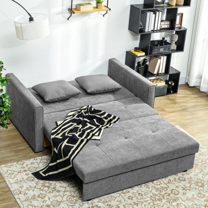 Lane Mili Snow Flannel Grey 2 Seater Sofa Bed With Built In Storage