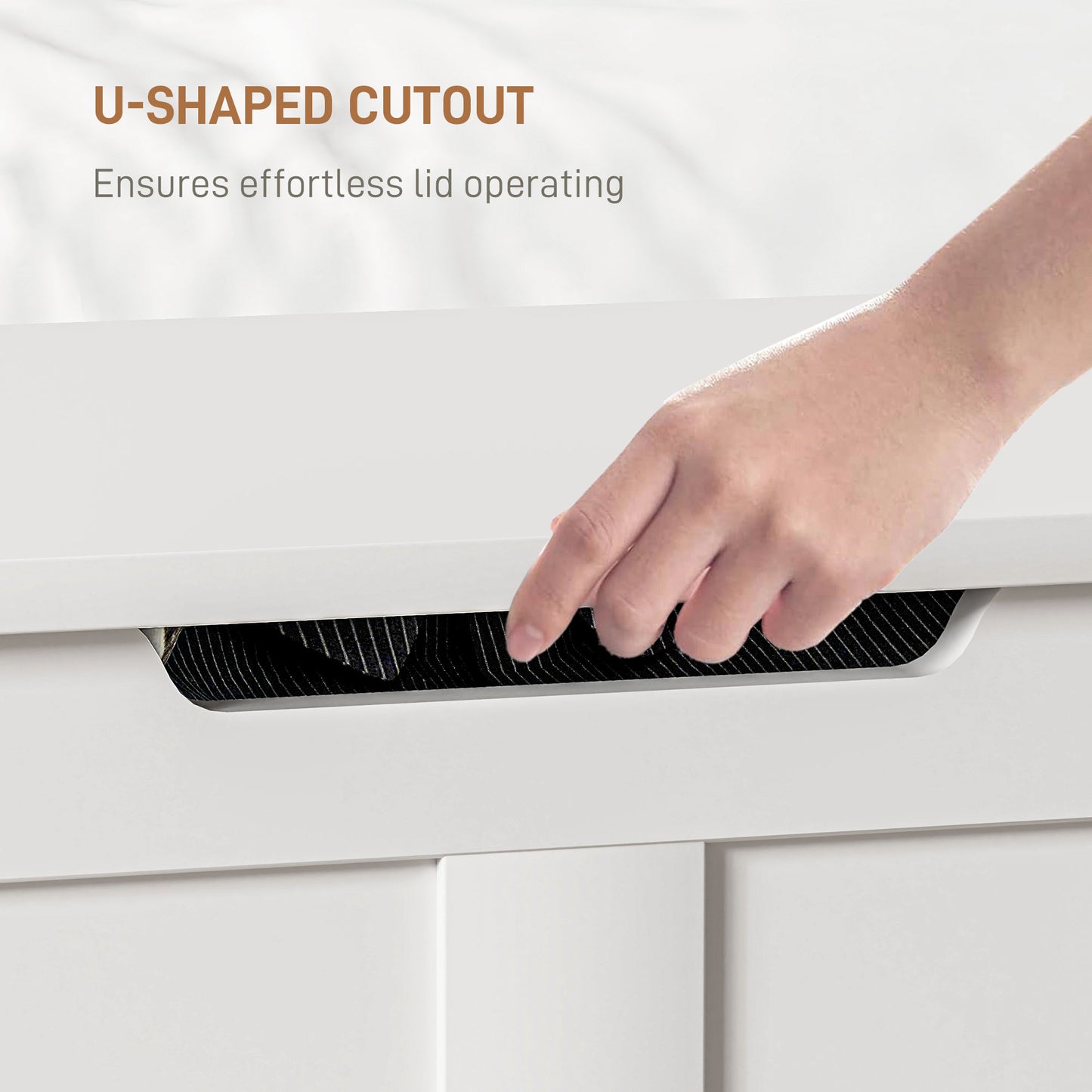 Kamari White Wood Farmhouse Storage Chest Safety Hinges 100 Litre
