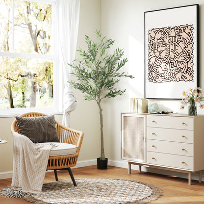 Rorile Artificial Olive Style Tree With Silk Leaf Finish