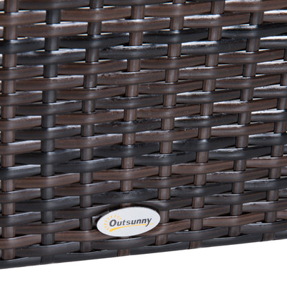 Molo Rattan Brown Square Outdoor Footstool With Padded Cushion