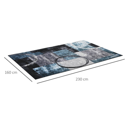 Sero Zino Polypropylene Blue Geometric Area Rug 160 x 230 cm