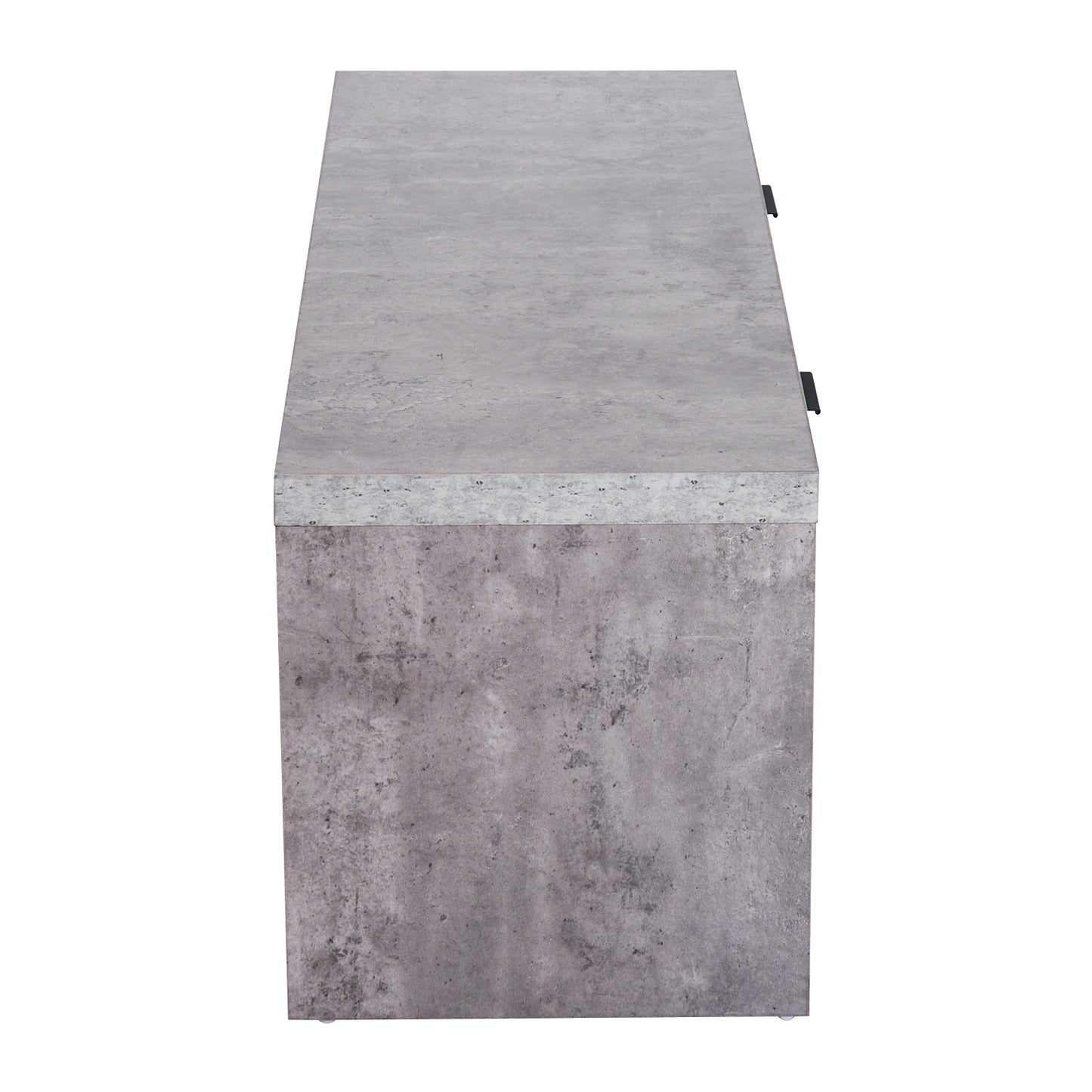 Hatata Rael 120cm Wooden Grey and Natural TV Cabinet With 2 Doors And Open Shelving