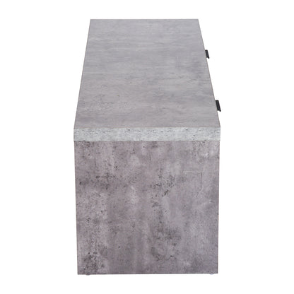 Hatata Rael 120cm Wooden Grey and Natural TV Cabinet With 2 Doors And Open Shelving