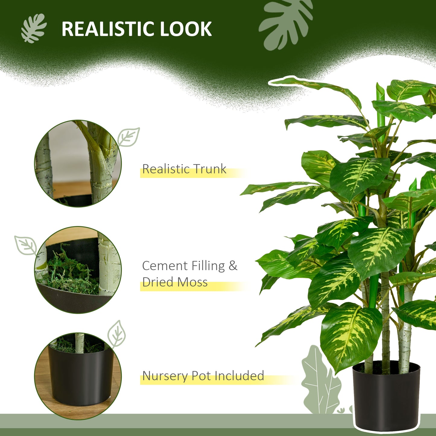 Ditoli Artificial White Rose Plants In Pots For Interior Styling