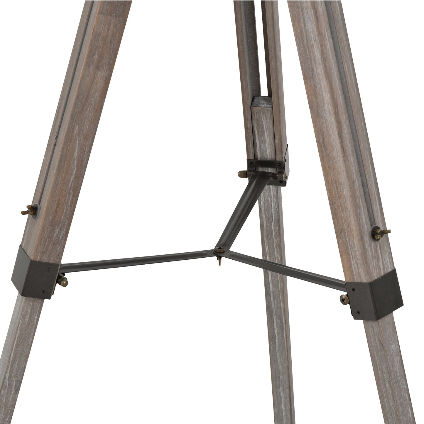 Lesado Zine Wood And Metal Grey Adjustable Tripod Floor Lamp With Spotlight Head
