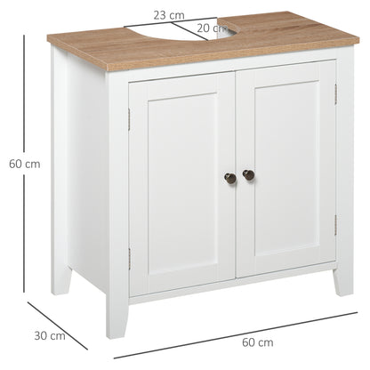 Luzi Freestanding Under Sink Bathroom Cupboard With Adjustable Shelves White