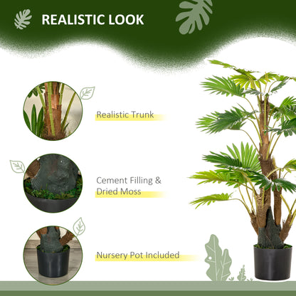 Halu Leve Pair Of Artificial Palm Style Trees In Pots H8 135cm