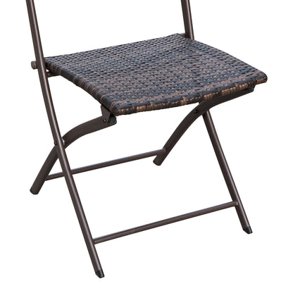 Fisari Rattan Brown 2 Seater Outdoor Bistro Furniture Set