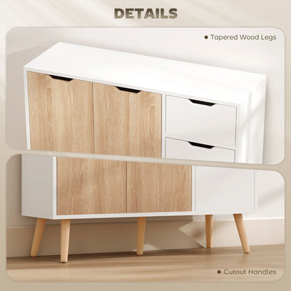 Surinam Natural Wood Floor Standing Sideboard With 3 Storage Drawers 2 Doors