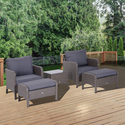 Vivimavi Rattan Grey 2 Seater Outdoor Bistro Set