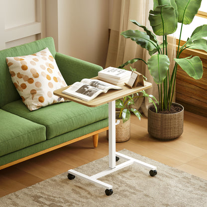 Noyoti White And Wood Effect Adjustable Laptop Stand Desk