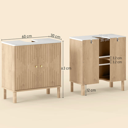 Combita Under Sink Bathroom Storage Cabinet For Pedestal Basin Oak Finish