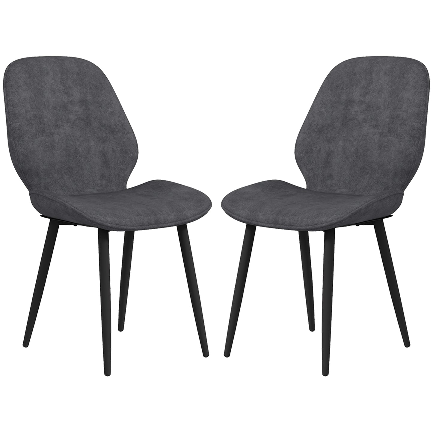 Lelori Velvet Grey Dining Chairs Set Of 2 With Metal Legs