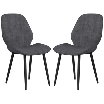 Lelori Velvet Grey Dining Chairs Set Of 2 With Metal Legs