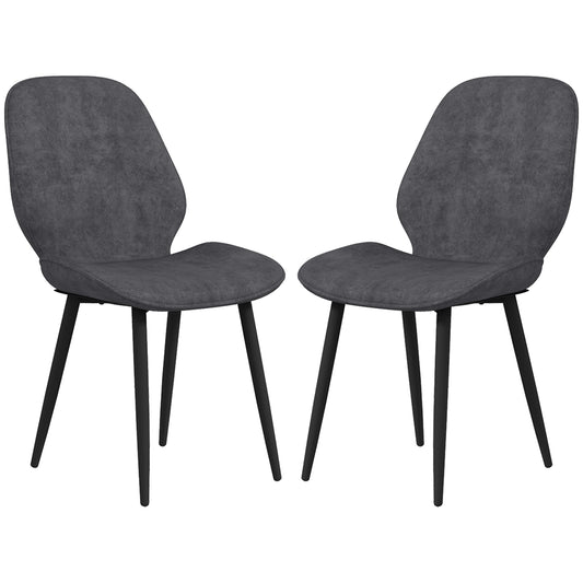Lelori Remi Velvet Grey Dining Chairs Set Of 2 With Metal Legs