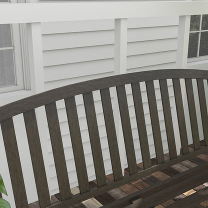 Lilu Metal Brown 2 Seater Outdoor Garden Bench With Slatted Frame