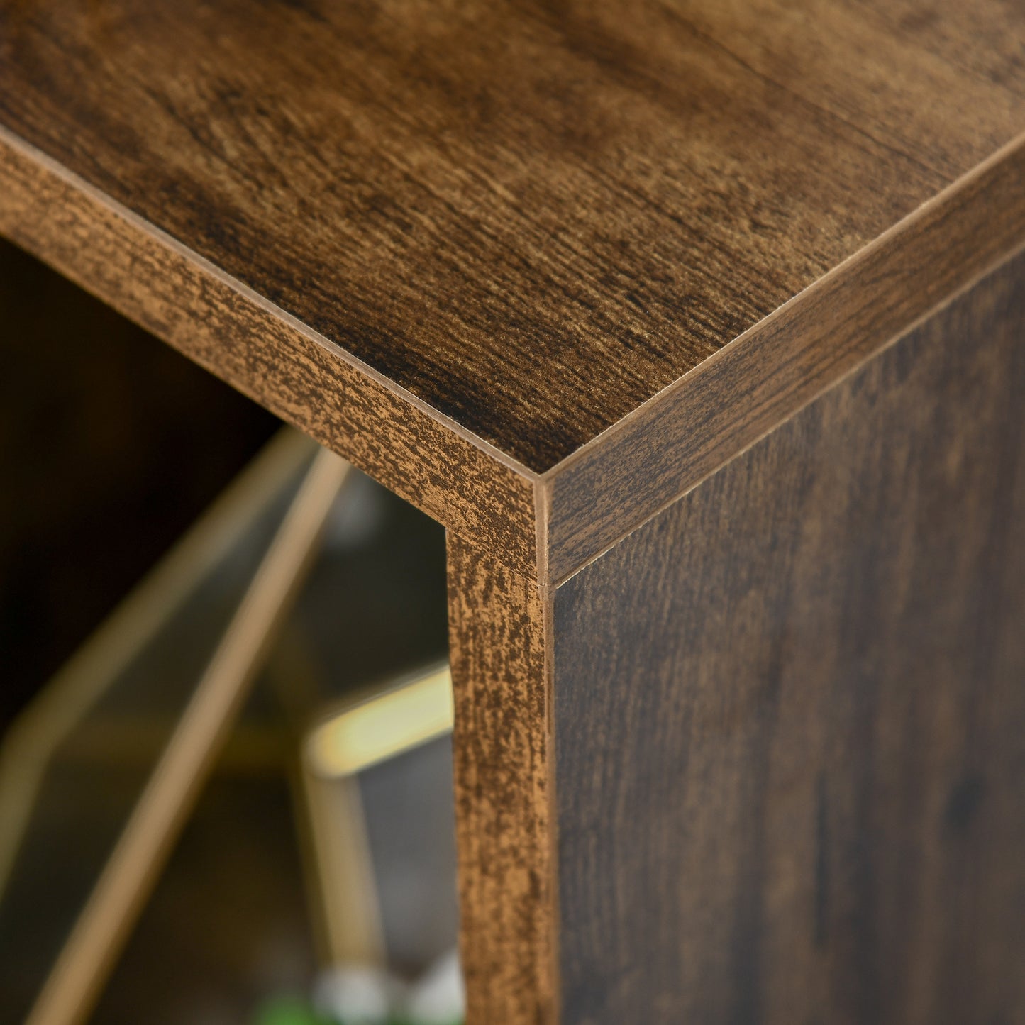 Luno Neka Wood Rustic Brown 7 Cube Storage Bookcase