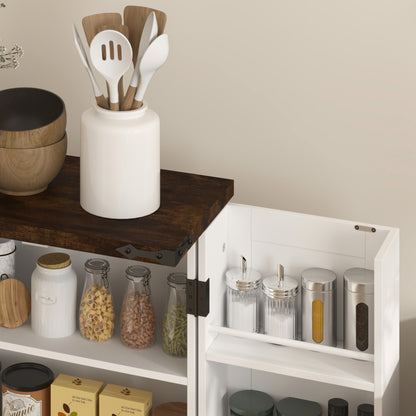 Roka Wooden White Farmhouse Style Multi Storage Cabinet