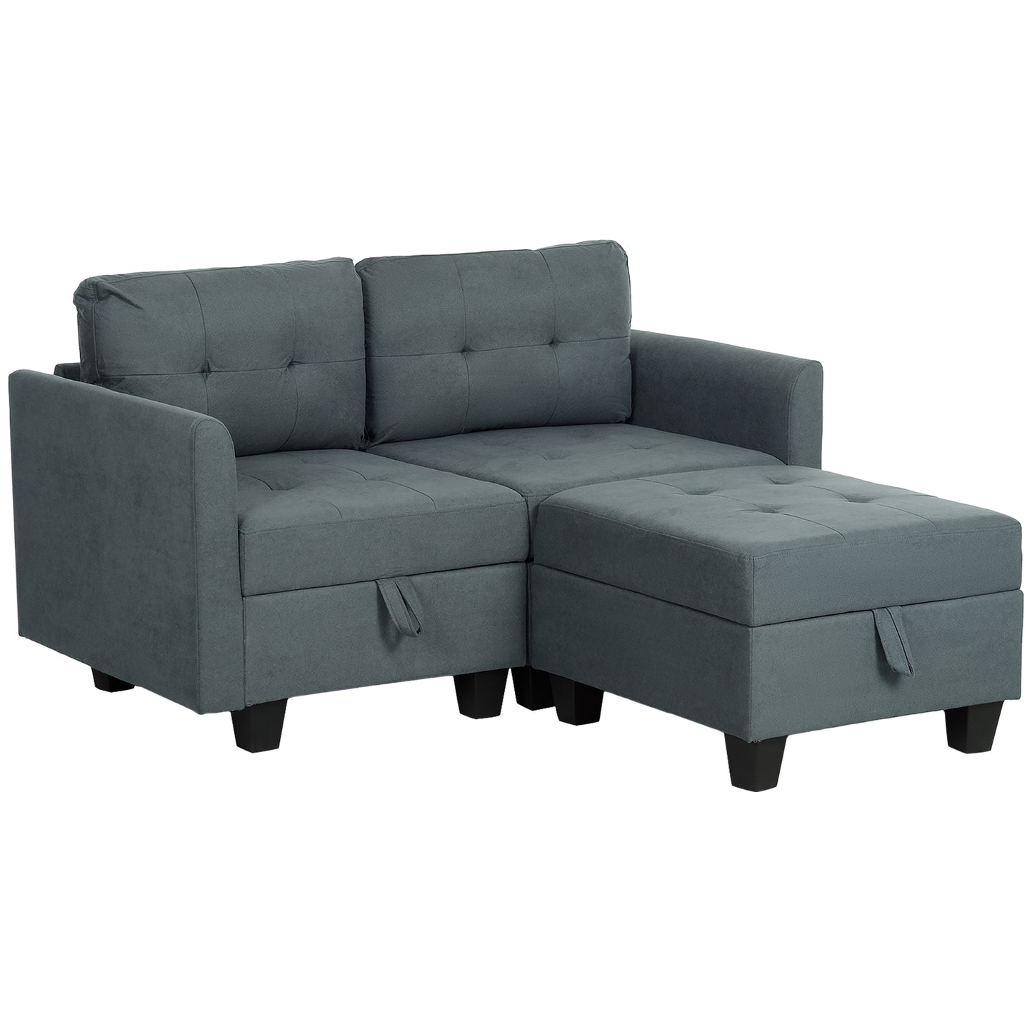 Bakeli Dark Grey Modular L Shaped Sofa With Integrated Storage