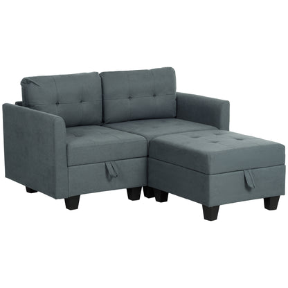 Bakeli Dark Grey Modular L Shaped Sofa With Integrated Storage