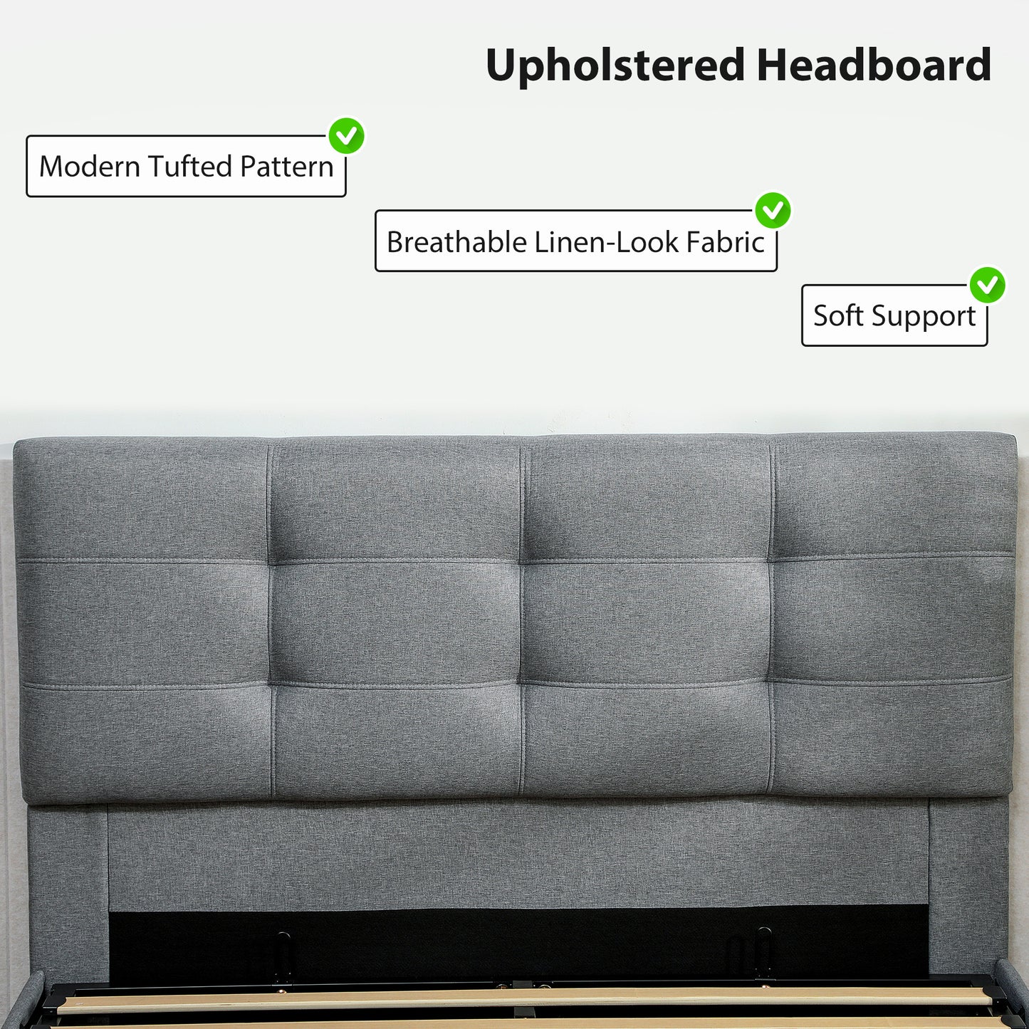 Sutto 4FT6 Double Ottoman Bed with Gas Lift Storage Grey