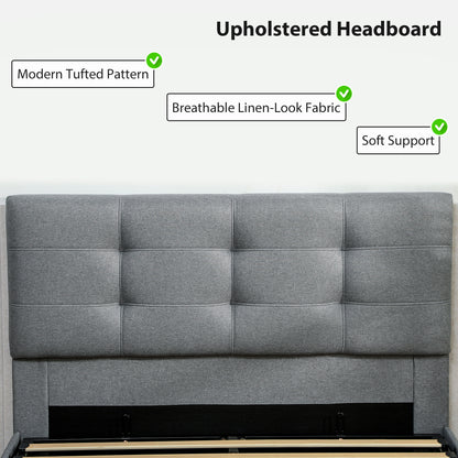 Sutto 4FT6 Double Ottoman Bed with Gas Lift Storage Grey