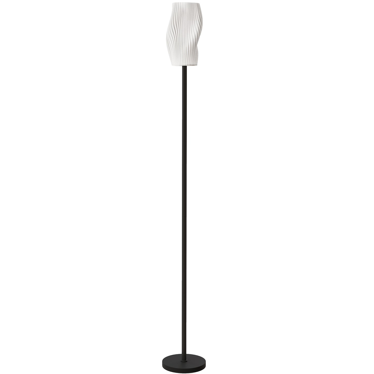 Vato Plastic White 3D Printed Modern Floor Lamp With Curved Shade And Adjustable Colour Light
