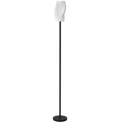 Vato Plastic White 3D Printed Modern Floor Lamp With Curved Shade And Adjustable Colour Light