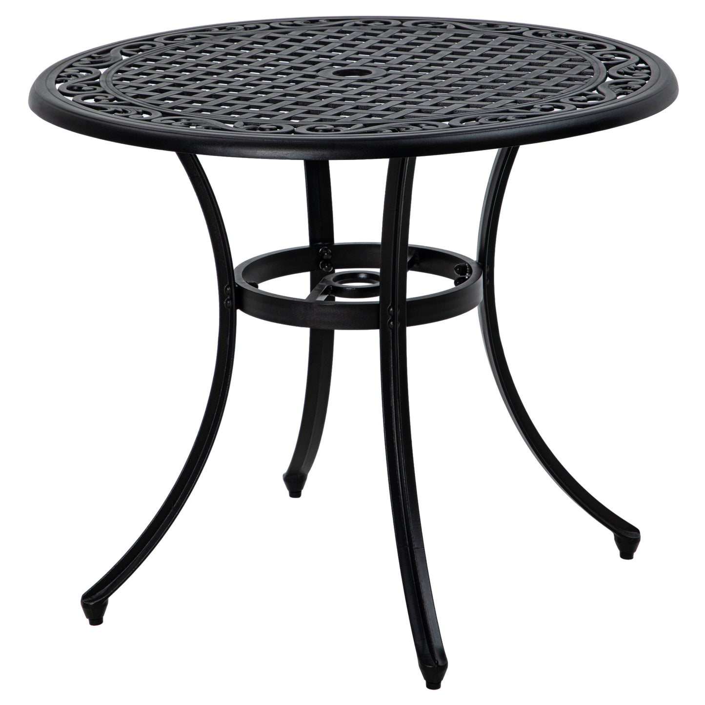 Tanodo 4 Seater Aluminium Round Garden Table With Parasol Hole