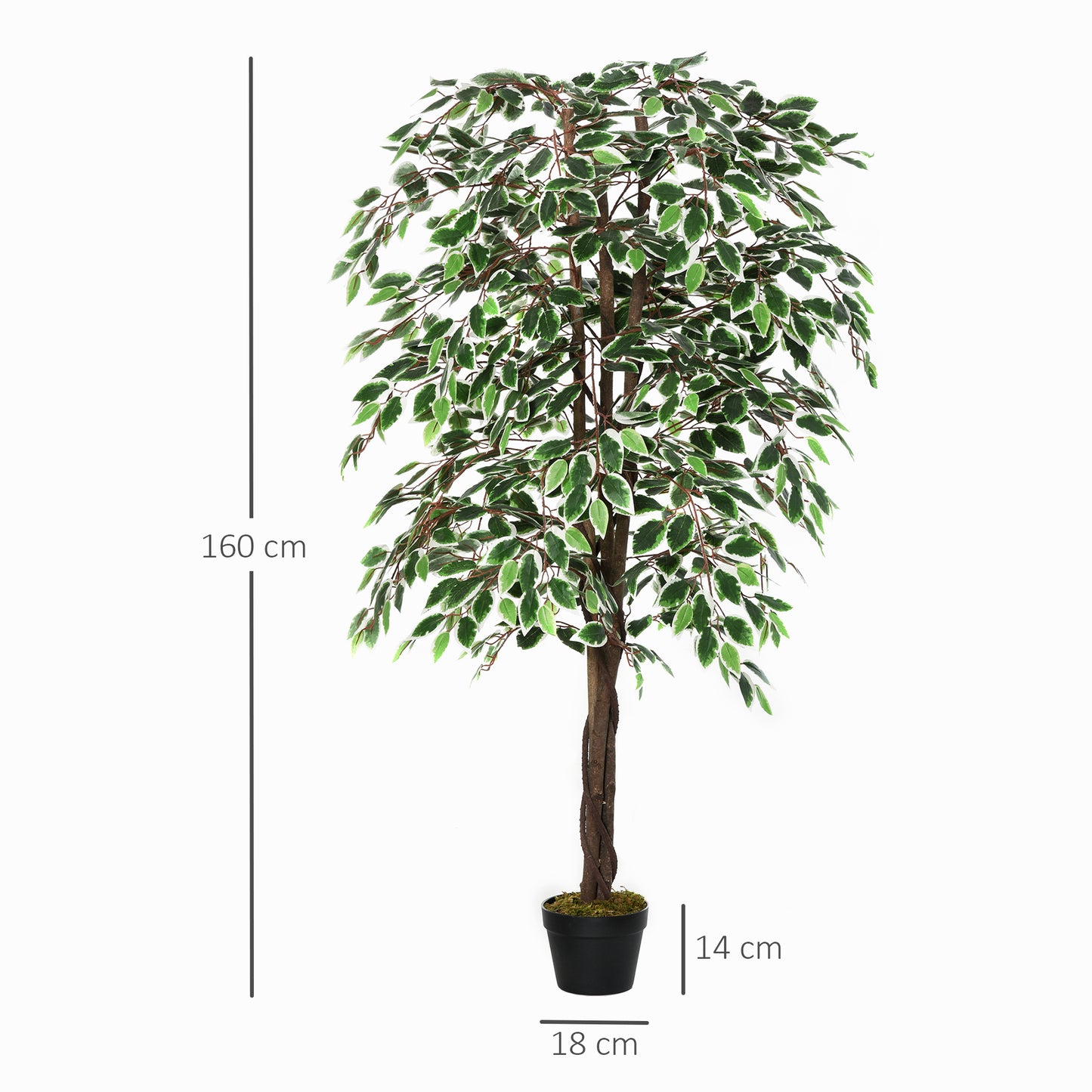 Keco Yona Artificial Indoor Green Plant In Decorative Pot H8 160cm