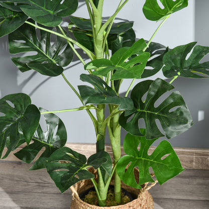 Doka Large Artificial Monstera Style Tree With 21 Leaves In Decorative Pot