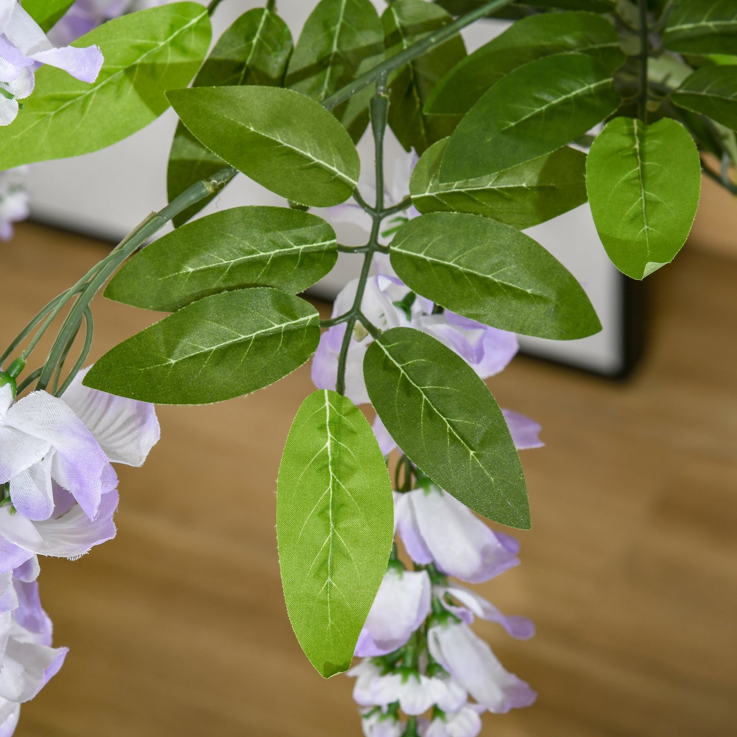 Necoco Set Of 2 Artificial Wisteria Floral Style Plants In Pots H8 100cm