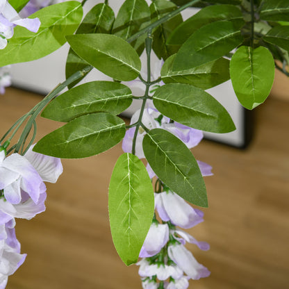 Necoco Set Of 2 Artificial Wisteria Floral Style Plants In Pots H8 100cm