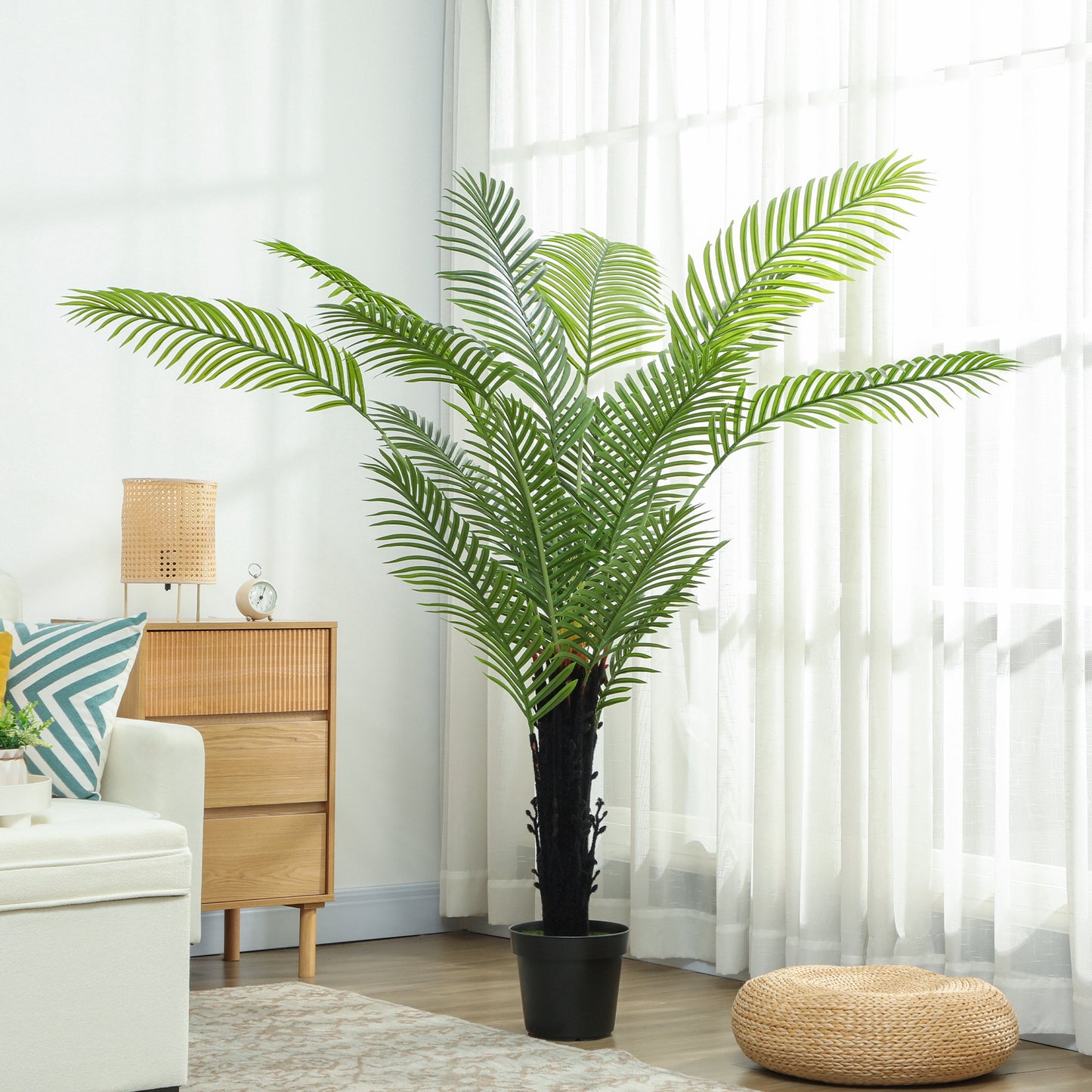 Seta Tall Artificial Areca Palm With Layered Leaf Detail In Pot H8 175cm Green