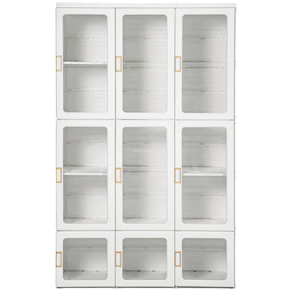 Belavani White Foldable Clothes Wardrobe With Cube Storage Hanging Rails And Magnetic Doors