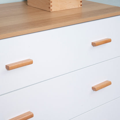 Elha Scandi White And Natural Wood 3 Drawer Storage Chest