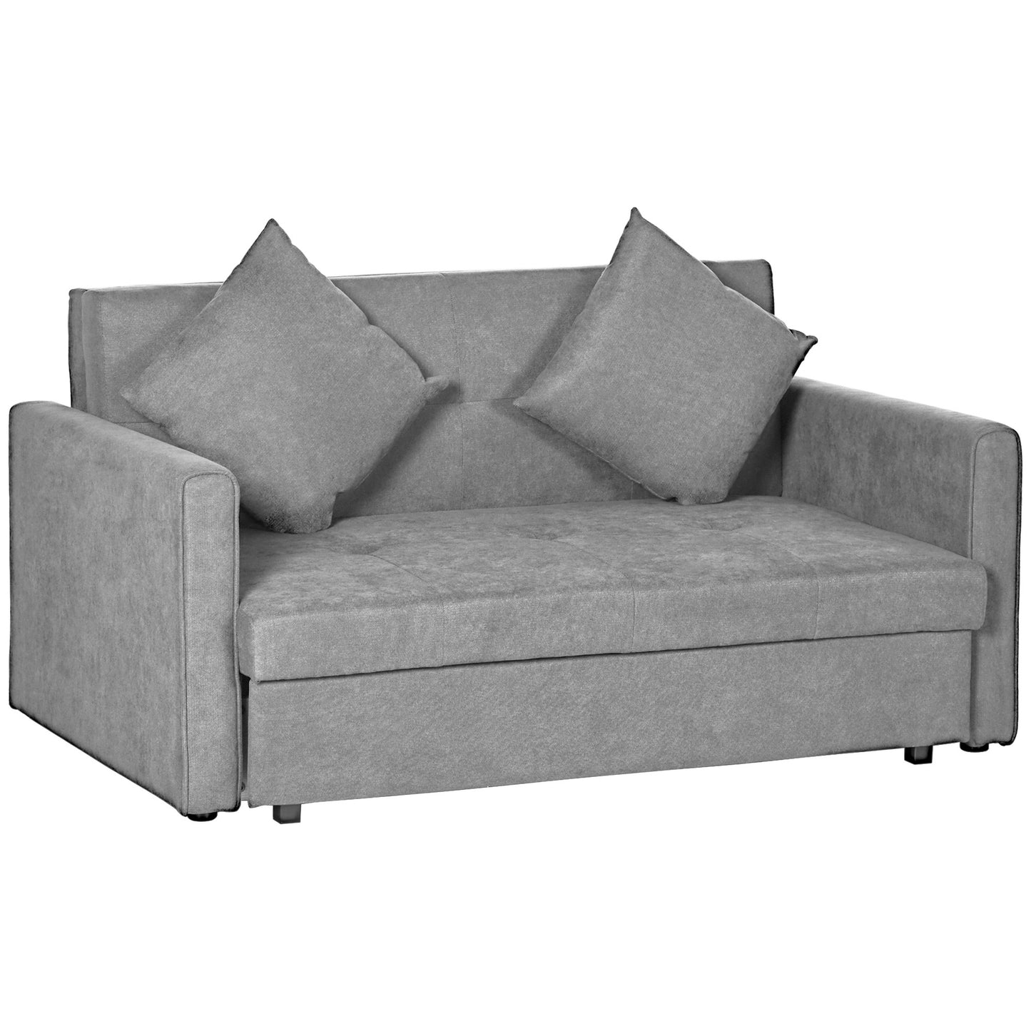 Lane Mili Snow Flannel Grey 2 Seater Sofa Bed With Built In Storage