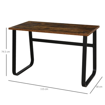 Rara 115cm Metal And Wood Rustic Brown And Black Industrial Writing Desk